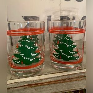 Waechtersbach Holiday Glasses with Green Christmas Tree Design